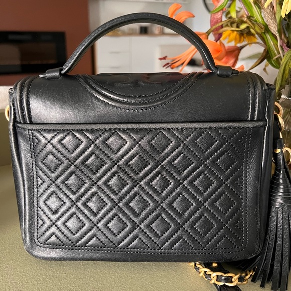 Tory Burch Flemming Black Leather Crossbody Bag - Picture 4 of 13